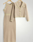 Robe Tricotée Femme Élégante avec Cardigan Confortable 2 - Mode Lumière