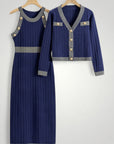 Robe Tricotée Femme Élégante avec Cardigan Confortable 3 - Mode Lumière