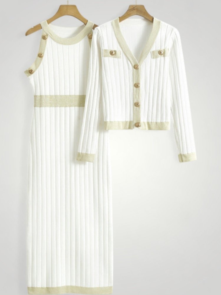 Robe Tricotée Femme Élégante avec Cardigan Confortable 5 - Mode Lumière