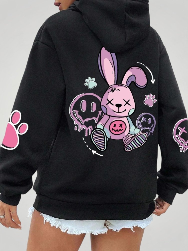 Sweat à Capuche Imprimé Style Urbain 1 - Mode Lumière
