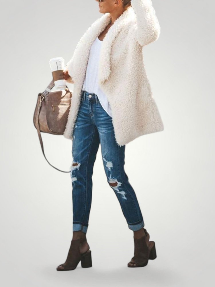 Veste Femme Longue Chic avec Poches Pratiques 4 - Mode Lumière
