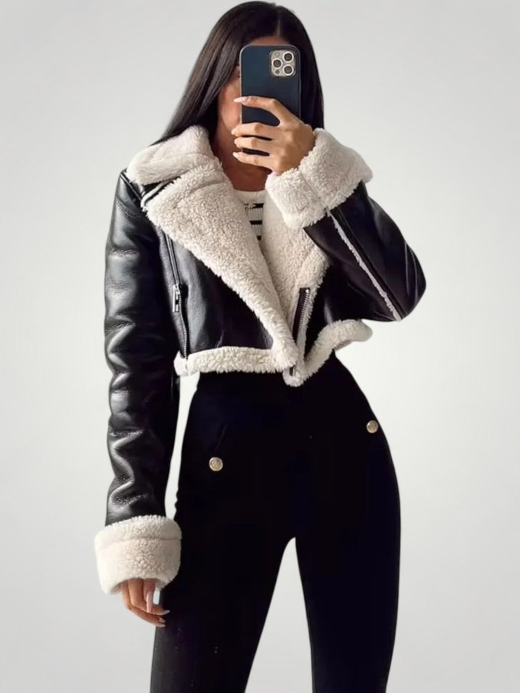 Veste en Similicuir Doublure Douce Élégante 1 - Mode Lumière