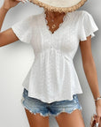 Blouse Blanche Femme Volante Élégante 0