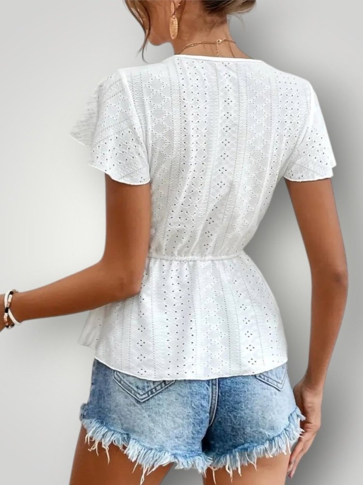 Blouse Blanche Femme Volante Élégante 1