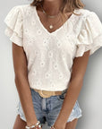 Blouse Femme Élégante avec Volants Confortable 3