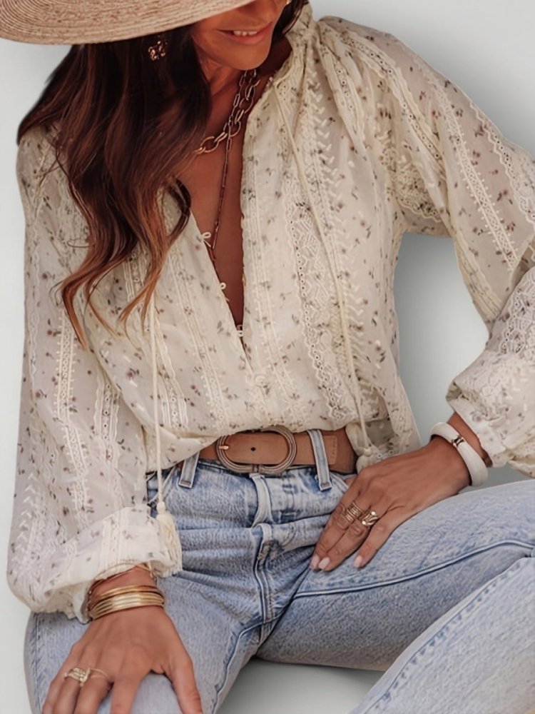 Blouse Fleurie Femme Chic Confortable 2