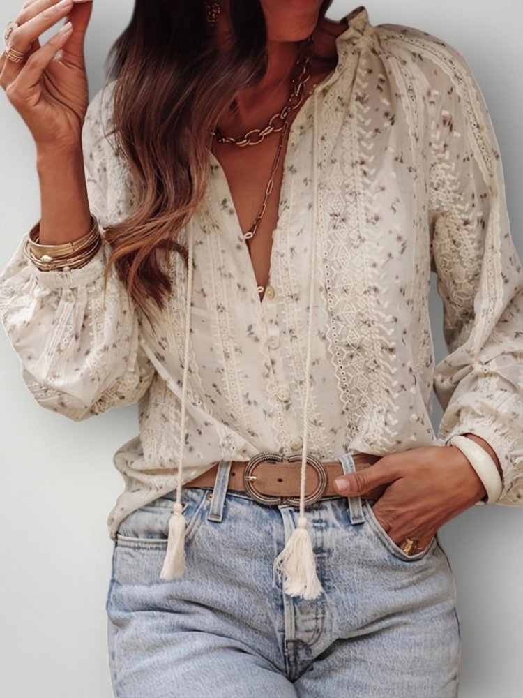 Blouse Fleurie Femme Chic Confortable 0