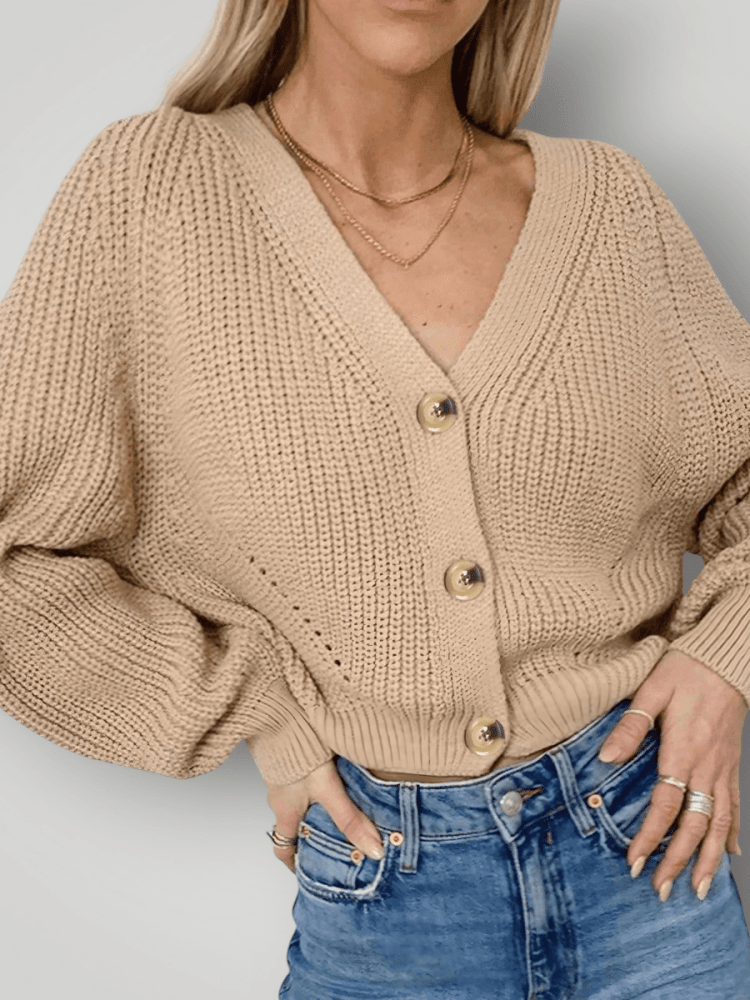 Cardigan V-Hals Élégant et Confortable 1