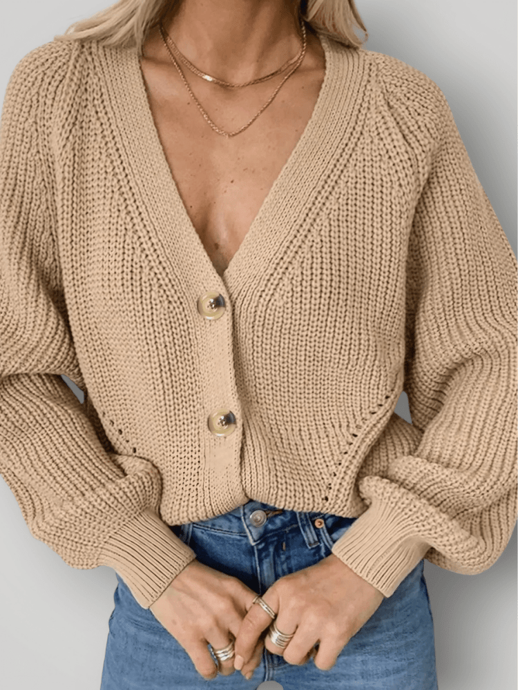 Cardigan V-Hals Élégant et Confortable 0