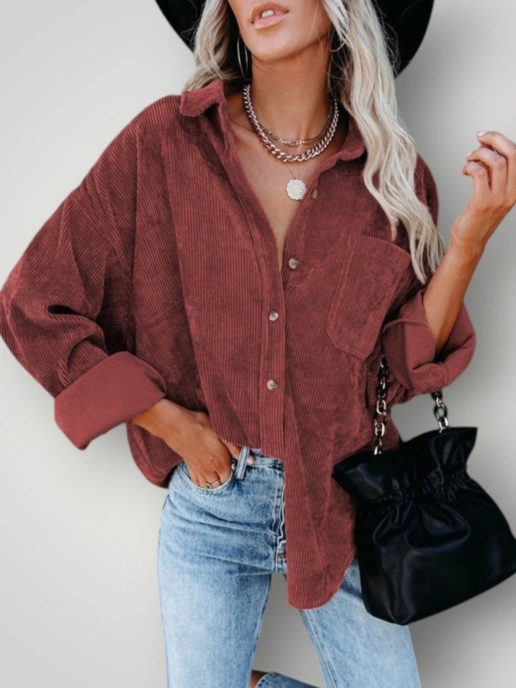 Chemise Vintage en Velours Élégante 3