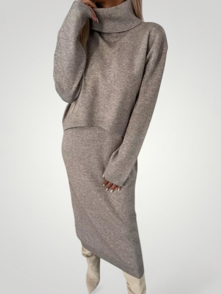 Ensemble Midi Chic avec Col Roulé Confortable 6 - Mode Lumière