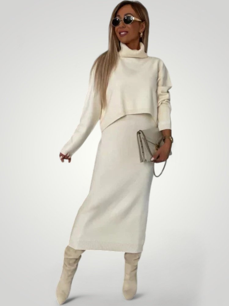 Ensemble Midi Chic avec Col Roulé Confortable 3 - Mode Lumière