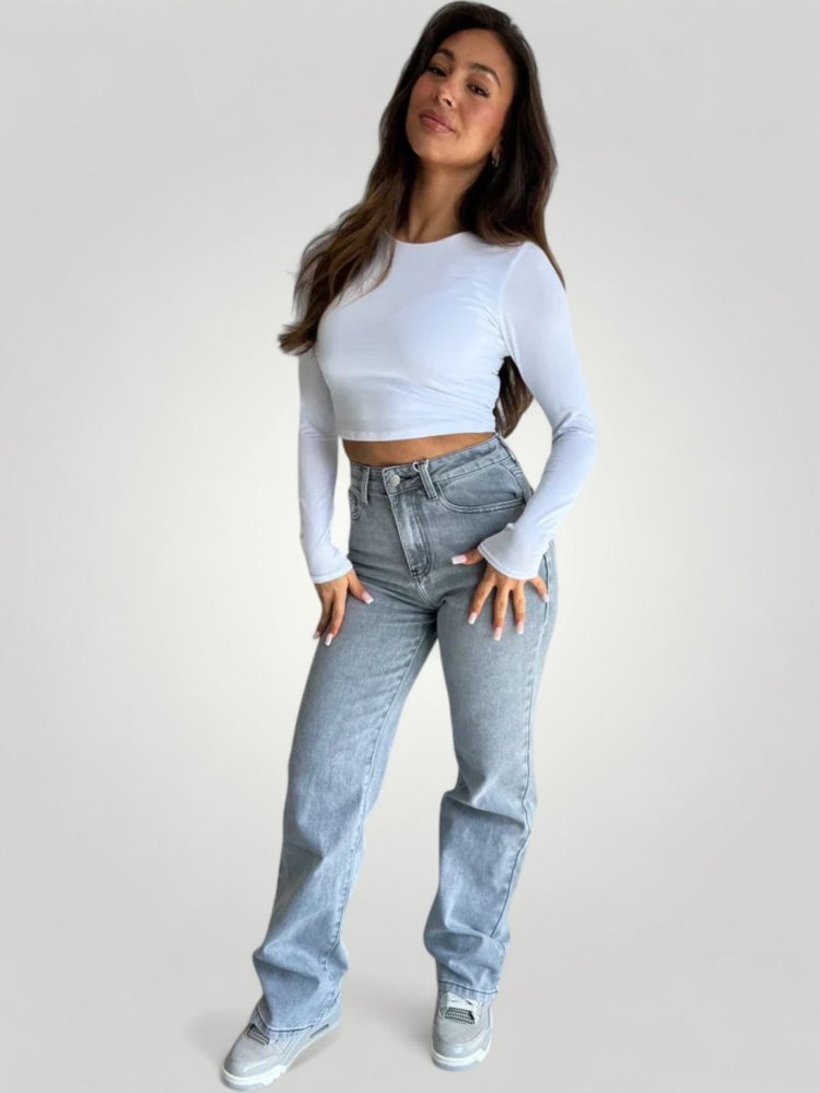 Jean Femme Taille Haute Élastique Confortable 3 - Mode Lumière