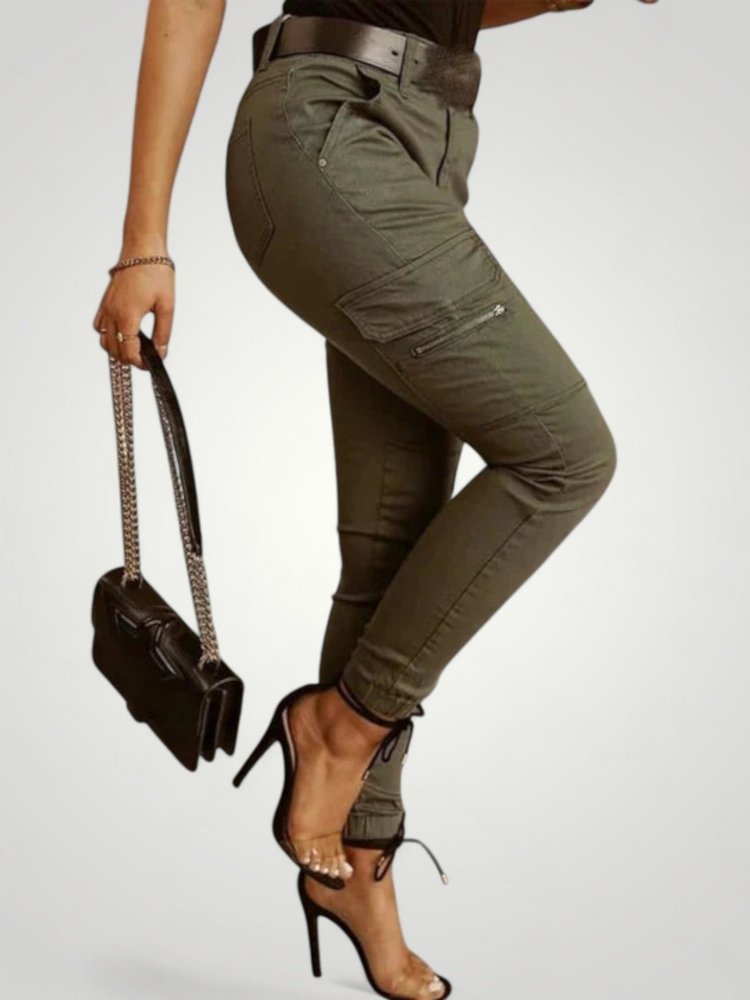 Jeans Cargo Femme Slim avec Poches Fonctionnelles 2 - Mode Lumière