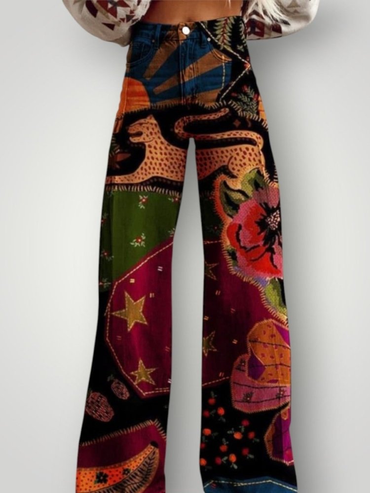 Pantalon Femme Vintage Élégant et Confortable 0