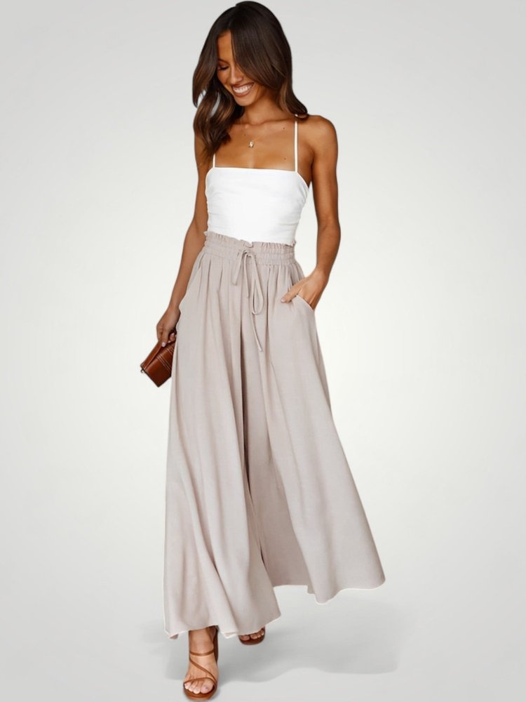 Pantalon Fluide Femme Taille Haute Élégant 6 - Mode Lumière