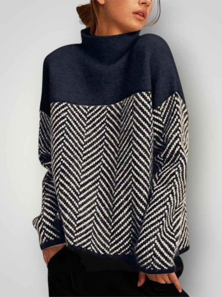 Pull Élégant Femme à Col Roulé Confortable 1