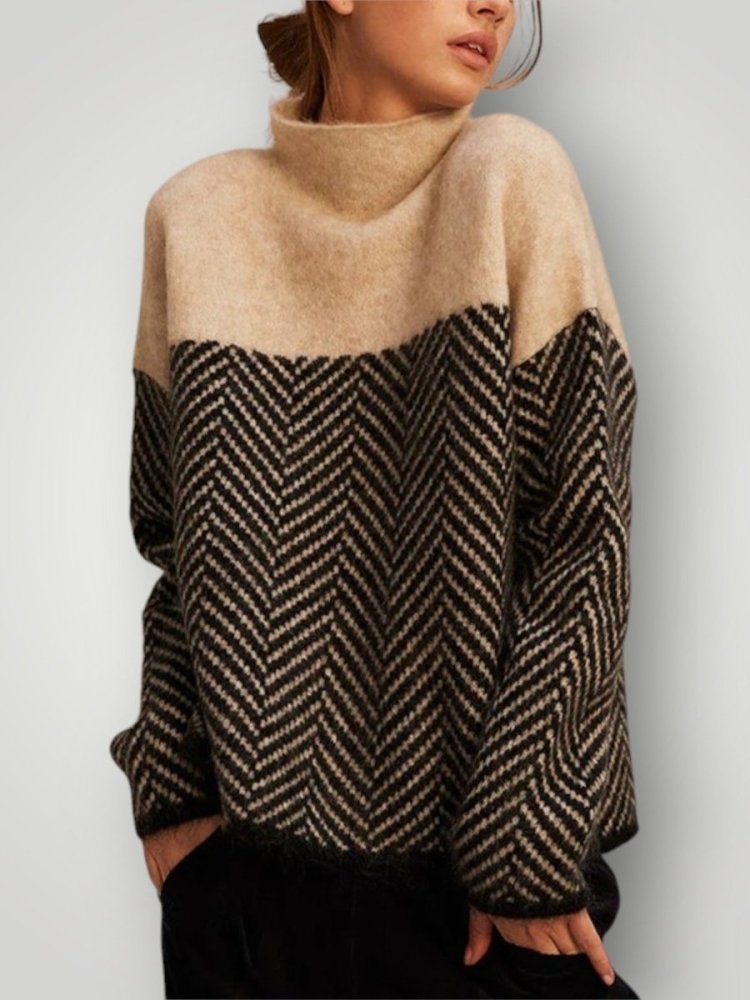 Pull Élégant Femme à Col Roulé Confortable 0