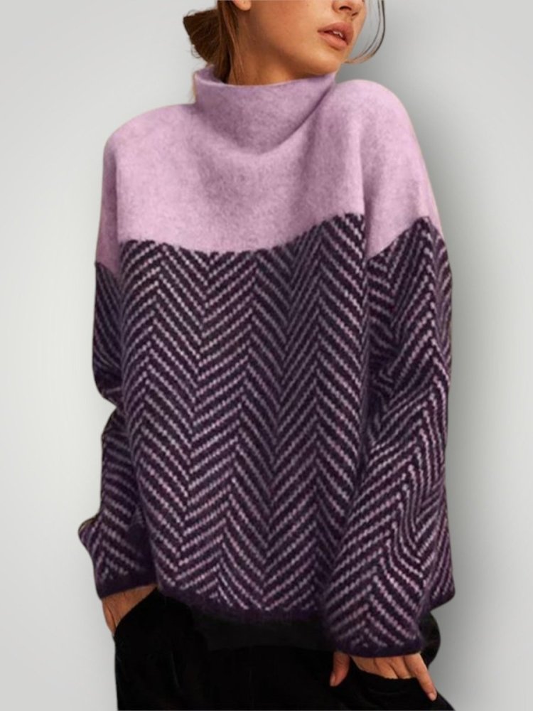 Pull Élégant Femme à Col Roulé Confortable 2