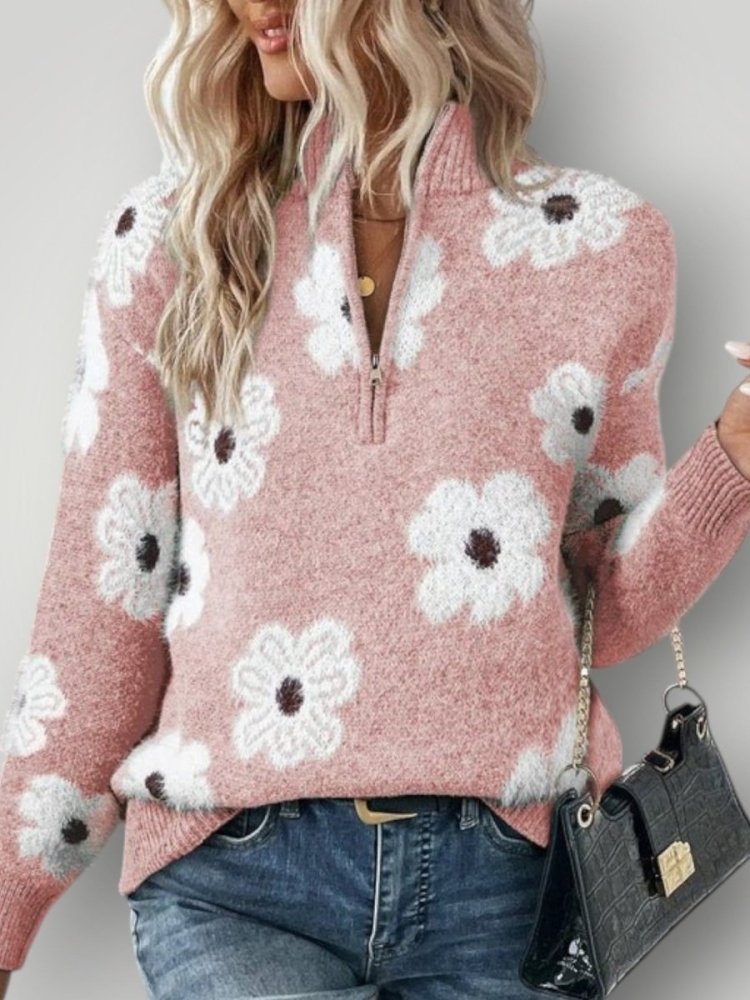 Pull Zippé Femme Élégant et Confortable 4
