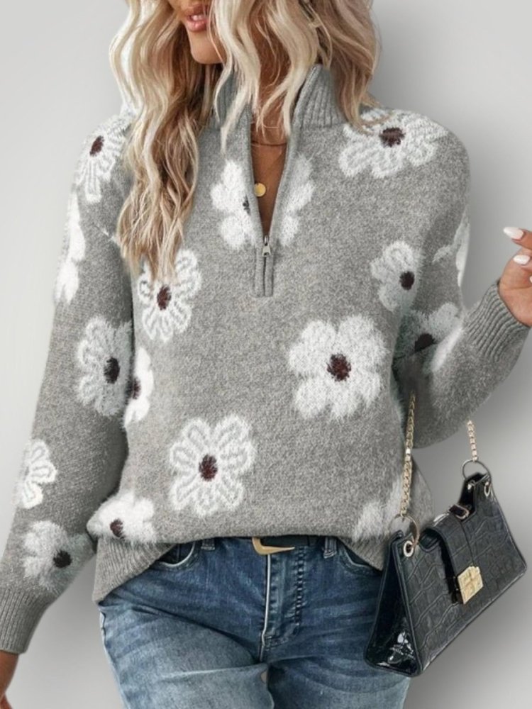 Pull Zippé Femme Élégant et Confortable 0