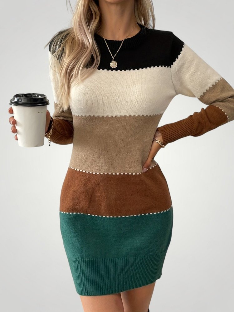 Robe Color Block Élégante et Confortable 1 - Mode Lumière