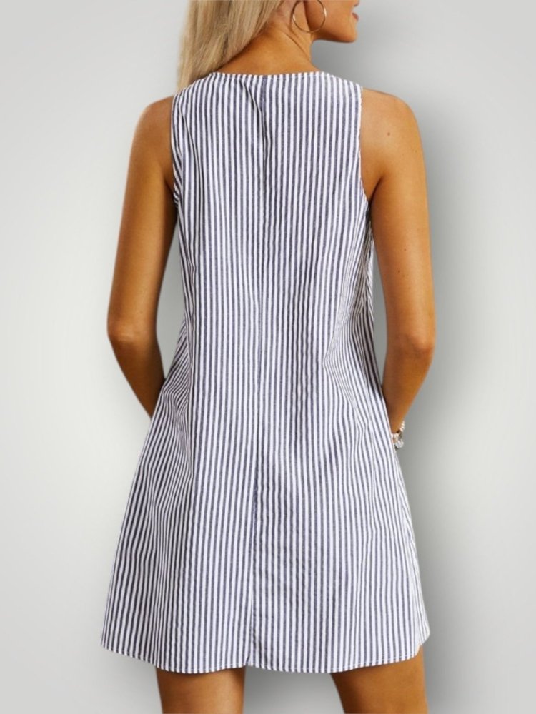 Robe d'Été Femme Chic à Rayures Élégantes 1