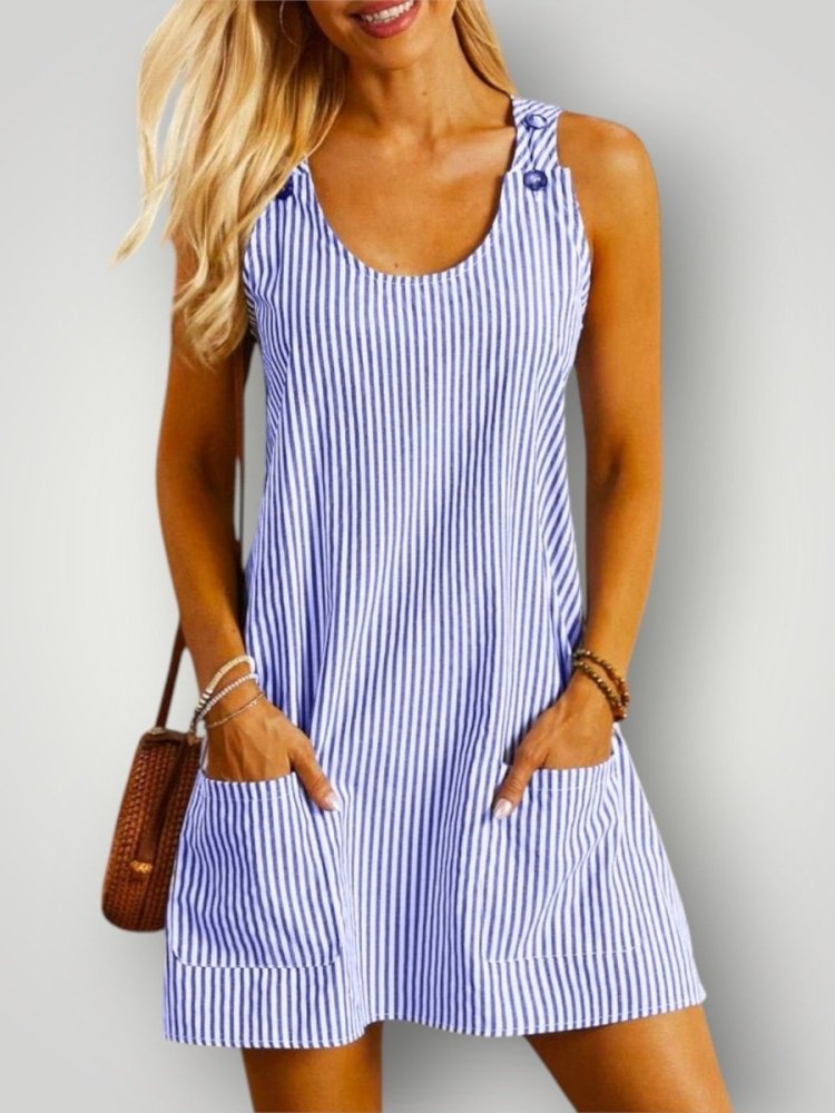 Robe d'Été Femme Chic à Rayures Élégantes 3