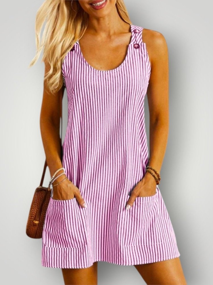 Robe d'Été Femme Chic à Rayures Élégantes 5