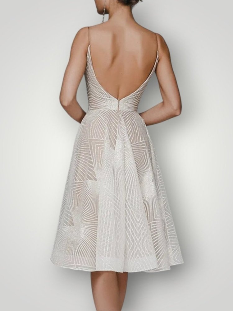 Robe Élégante Femme à Dos Ouvert Chic 1