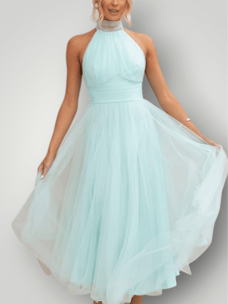 Robe Longue Femme Décontractée au Col Halter 6