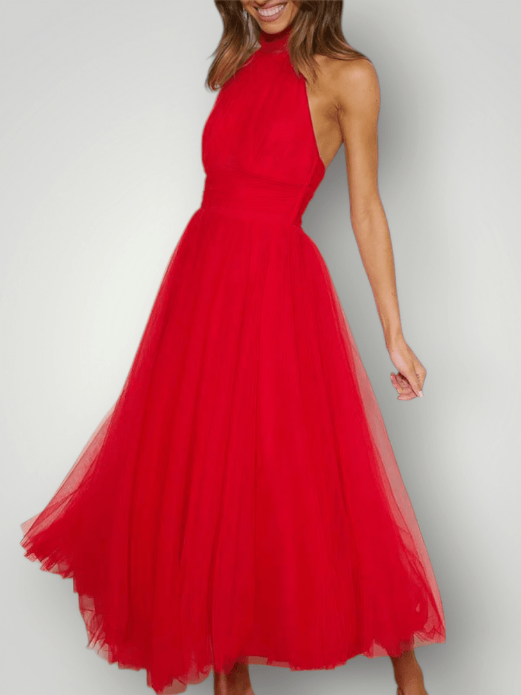 Robe Longue Femme Décontractée au Col Halter 0
