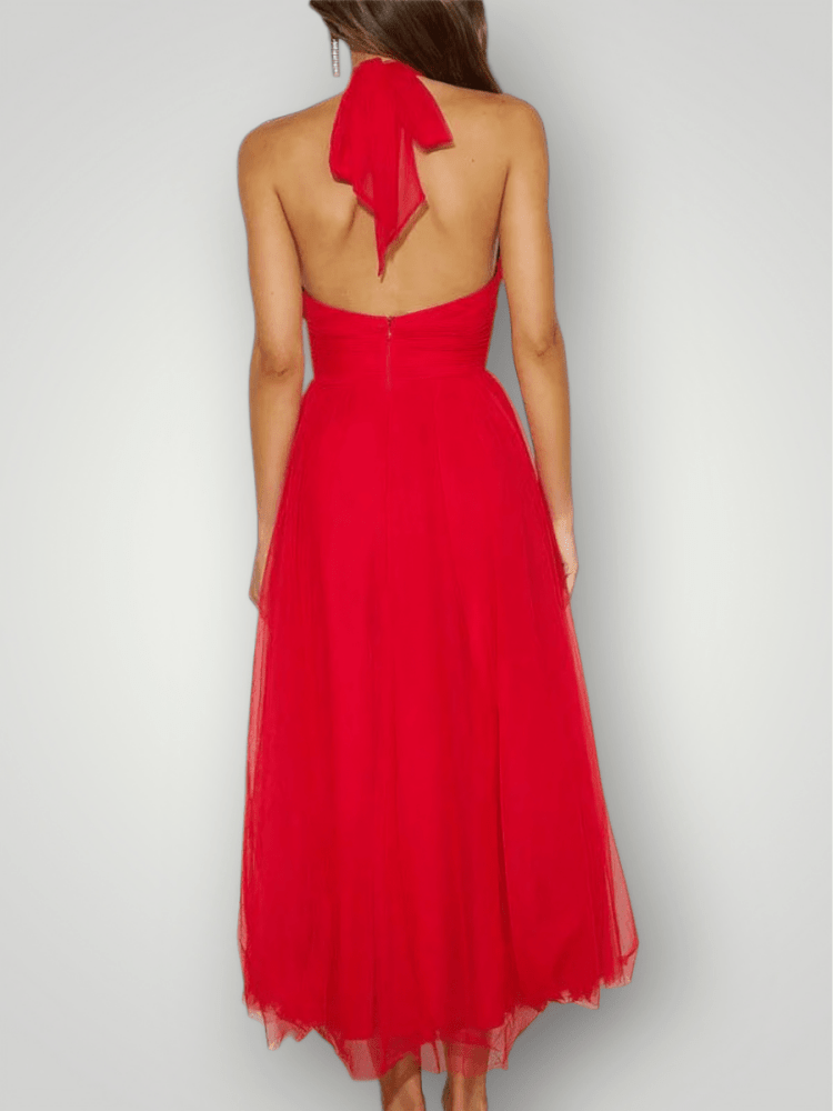 Robe Longue Femme Décontractée au Col Halter 3