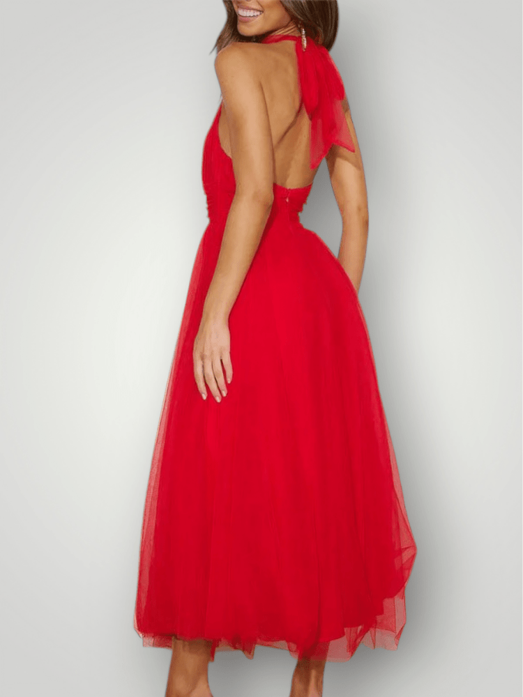 Robe Longue Femme Décontractée au Col Halter 1