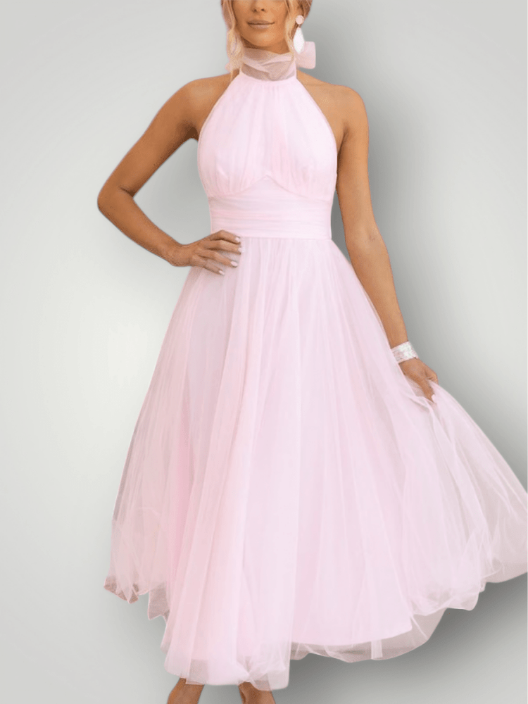 Robe Longue Femme Décontractée au Col Halter 7