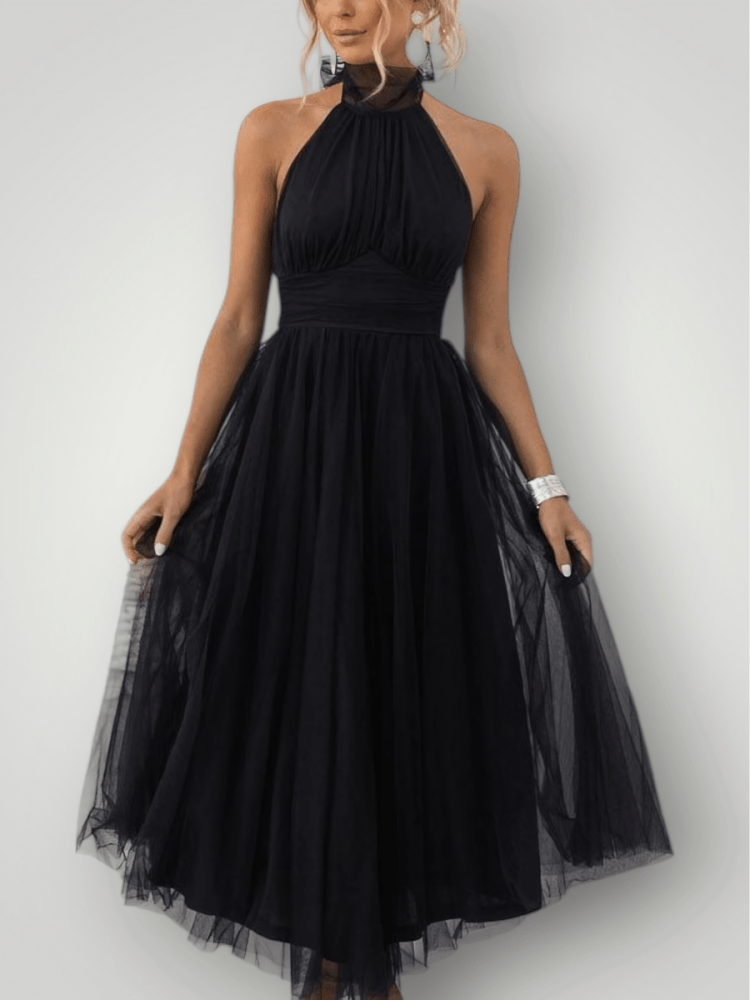 Robe Longue Femme Décontractée au Col Halter 4
