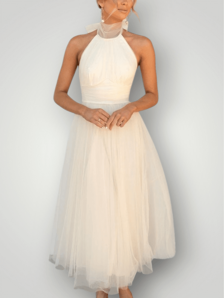 Robe Longue Femme Décontractée au Col Halter 5