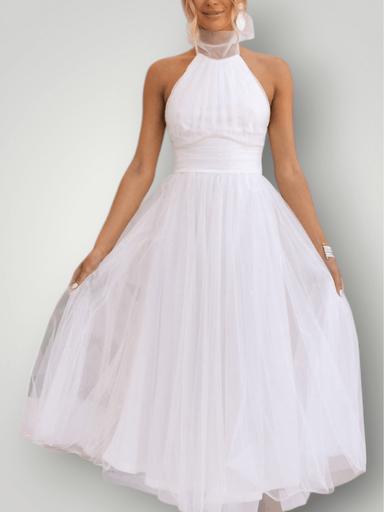 Robe Longue Femme Décontractée au Col Halter 9