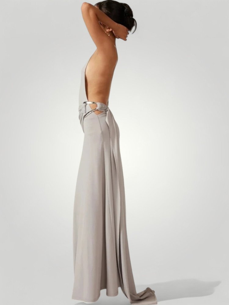 Robe Longue Femme Élégante à Épaule Dénudée 2