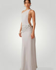 Robe Longue Femme Élégante à Épaule Dénudée 1