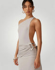 Robe Longue Femme Élégante à Épaule Dénudée 4