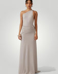 Robe Longue Femme Élégante à Épaule Dénudée 0