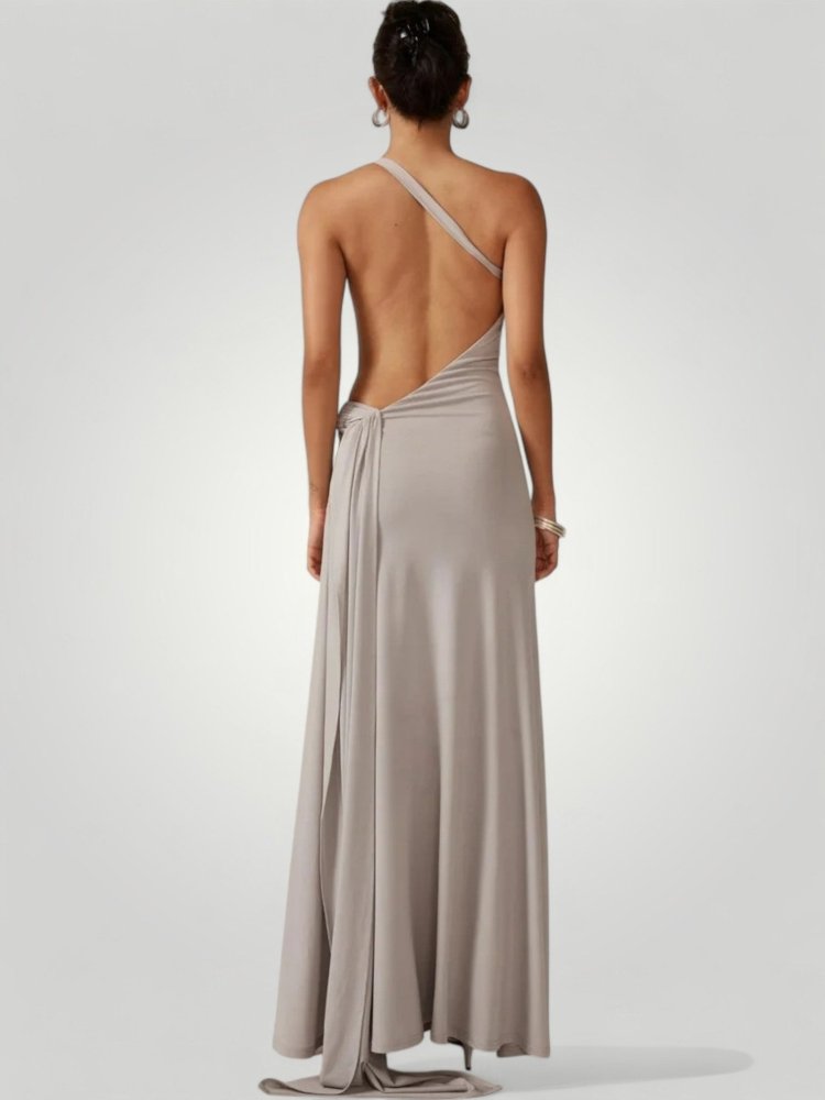 Robe Longue Femme Élégante à Épaule Dénudée 3