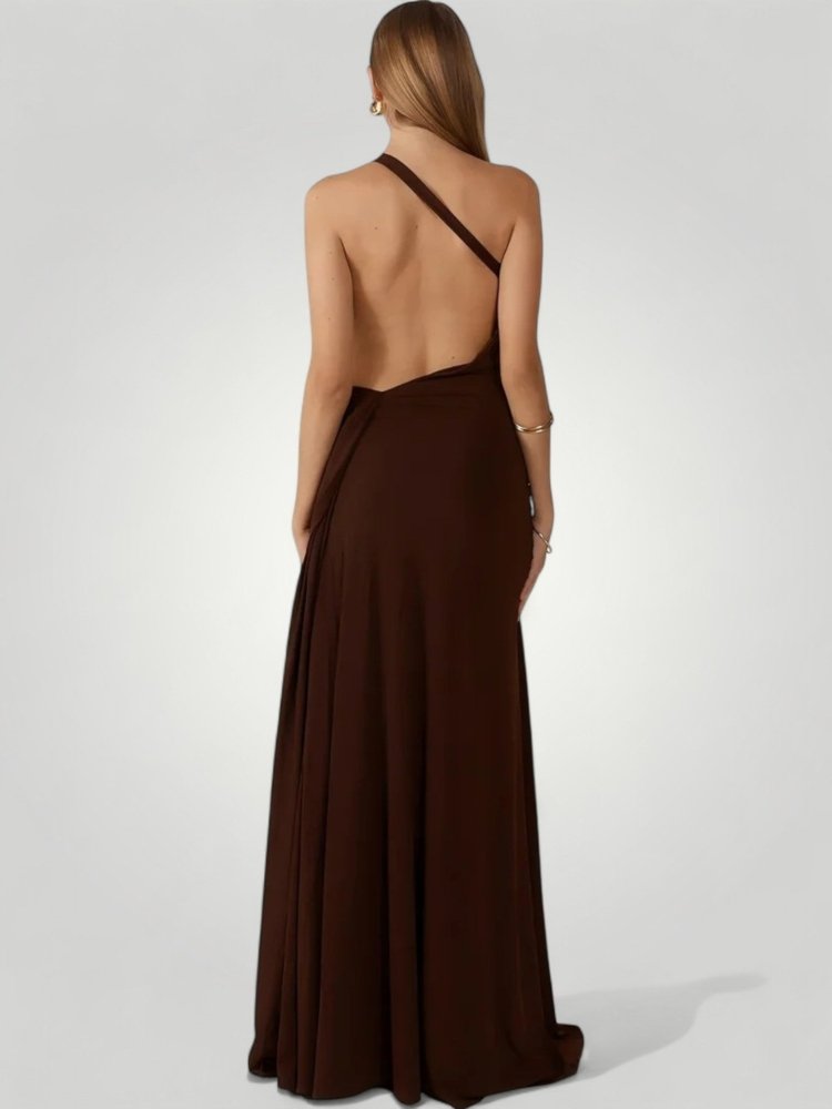 Robe Longue Femme Élégante à Épaule Dénudée 8