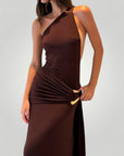 Robe Longue Femme Élégante à Épaule Dénudée 5