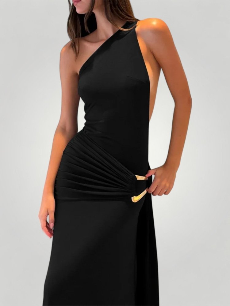 Robe Longue Femme Élégante à Épaule Dénudée 9