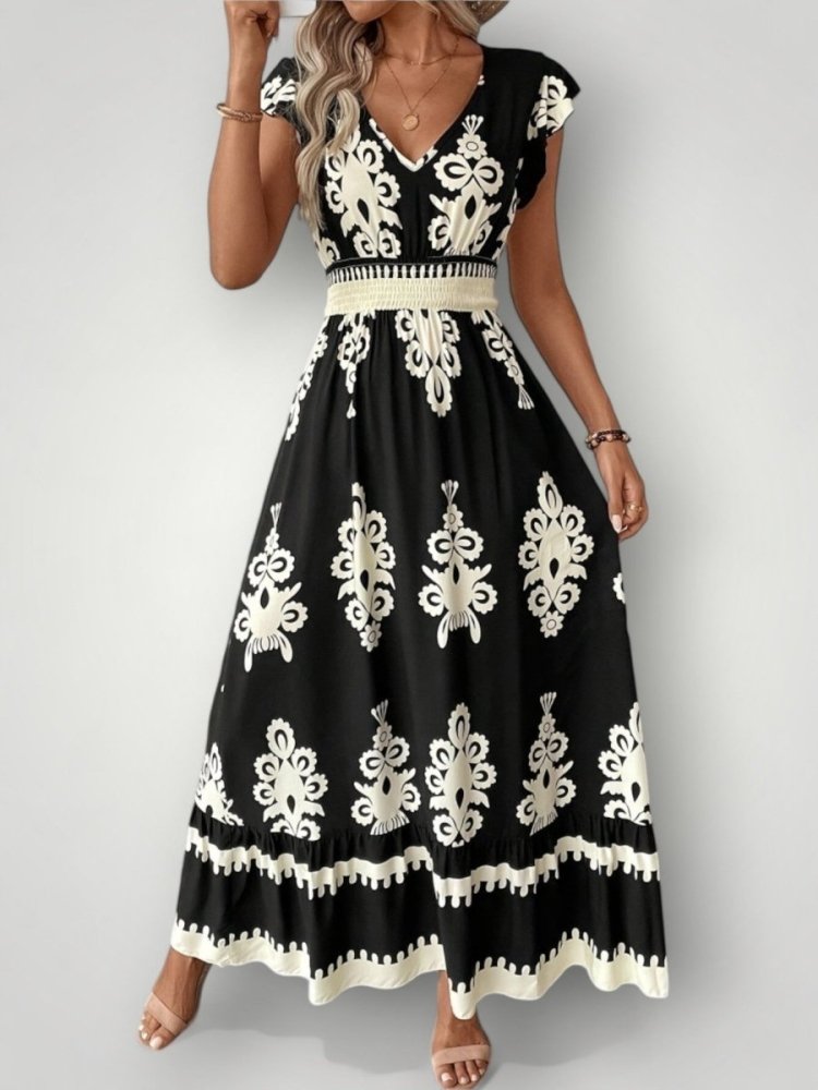 Robe Longue Femme Fleurie Élégante et Confortable 0