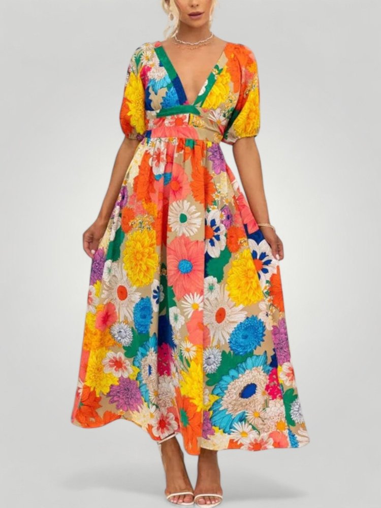 Robe Longue Fleurie Chic Confortable 4