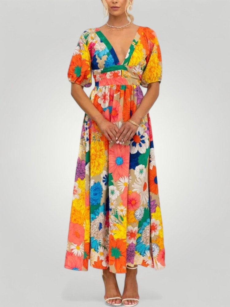 Robe Longue Fleurie Chic Confortable 3