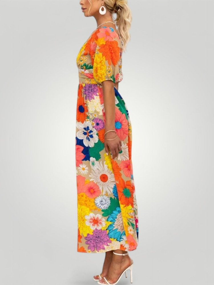 Robe Longue Fleurie Chic Confortable 1